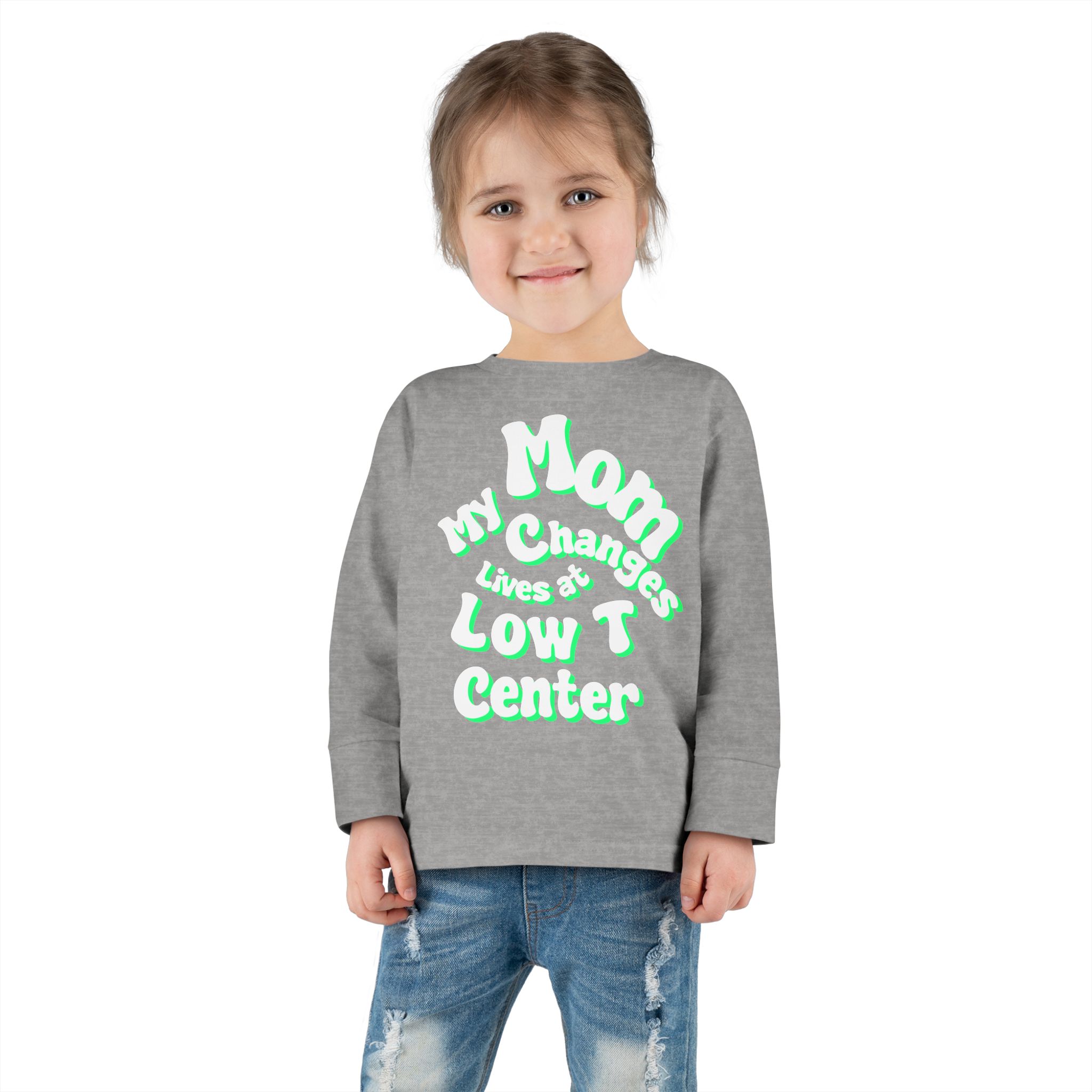 Toddler Long Sleeve Tee - "My Mom Changes Lives at Low T Center" - Image 8