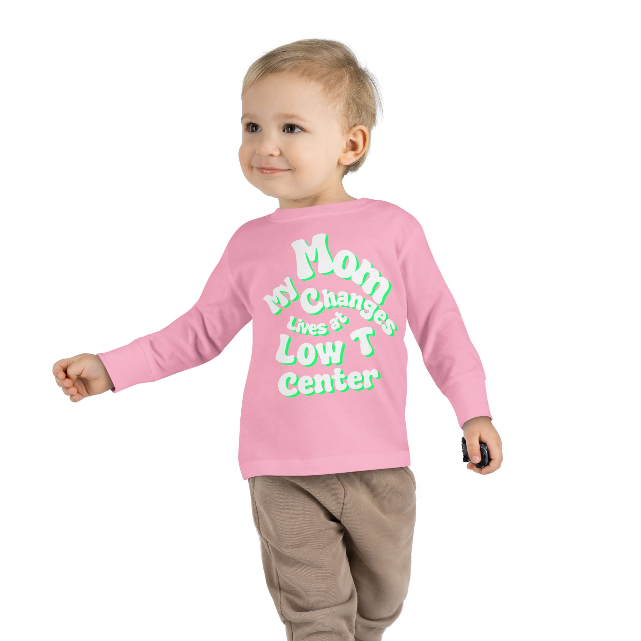 Toddler Long Sleeve Tee - "My Mom Changes Lives at Low T Center" - Image 4